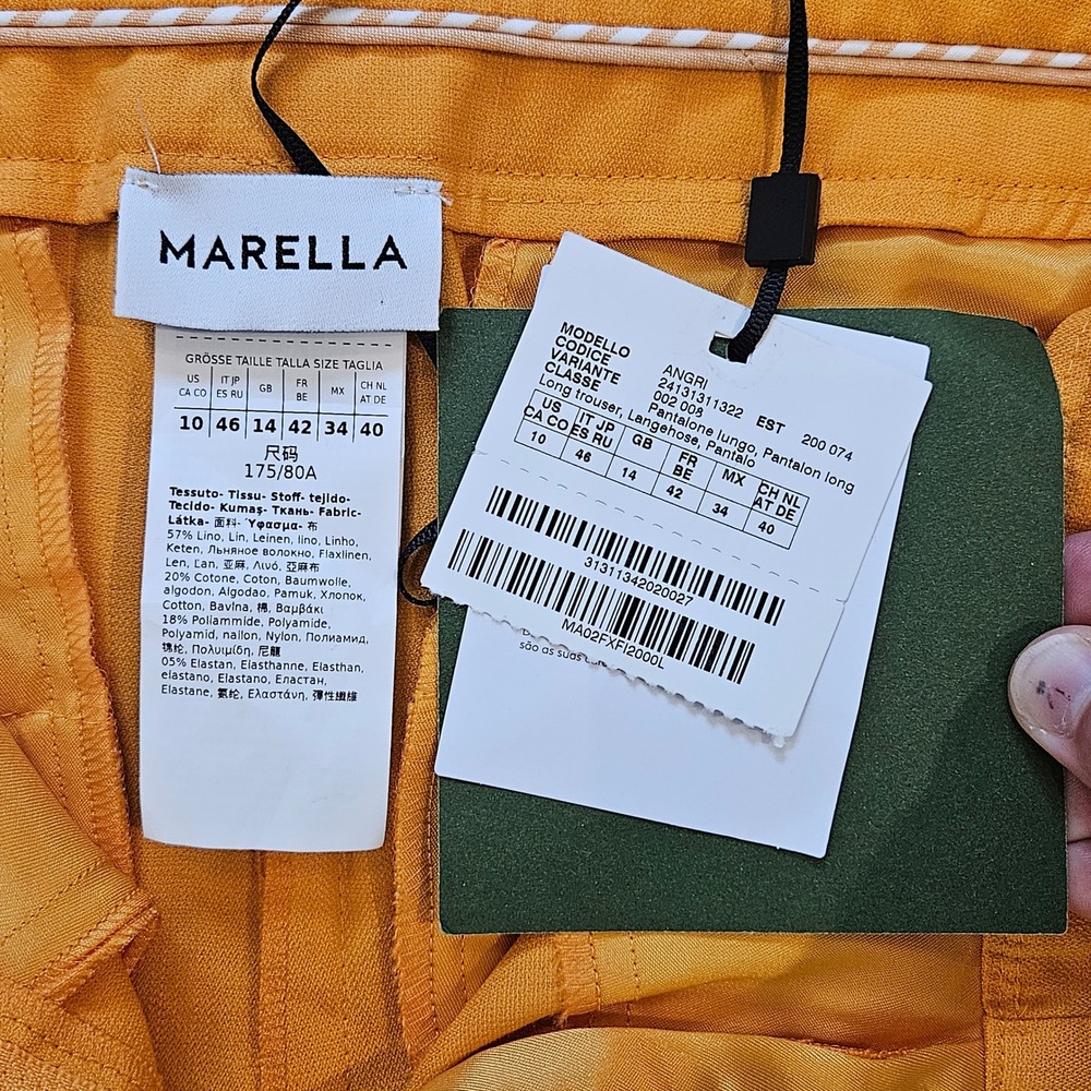 Marella Angri Flare Trousers Size 10 NEW Linen Blend Pants Professional Max Mara - Picture 11 of 13